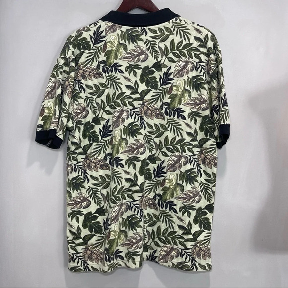 Ocean Pacific Sport Polo Shirt. Green Leaf Print Men’s M. Cotton. - Picture 6 of 8